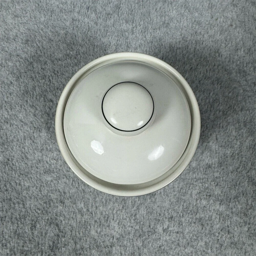 Vitromaster Jazz Sugar Bowl With Lid White Multicolor Geometric Vintage